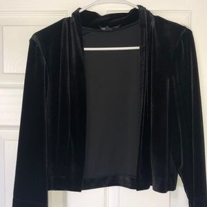 Cropped Velvet Cardigan